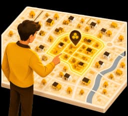 Choosing a neighborhood cluster on a map
