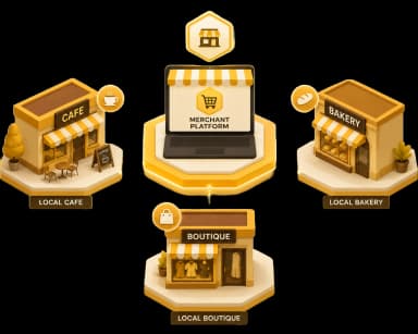 Merchant platform connecting local shops online